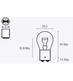 Ampoule TECNIUM S25 12V 21/5W - x10