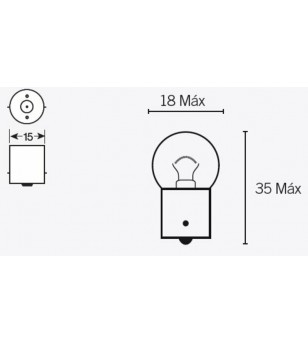 Ampoule TECNIUM G18 6V 10W - x10