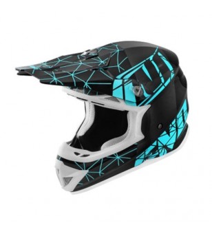 Casque cross Noend Origami noir-bleu clair