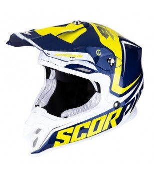 Casque Scorpion VX-16 Air Ernee Bleu-Jaune-Blanc