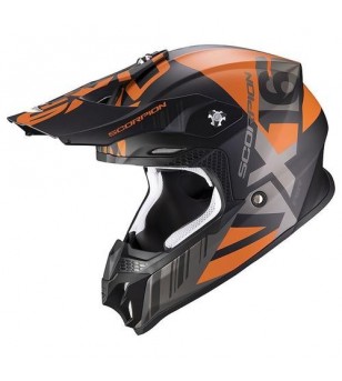 Casque SCORPION VX-16 AIR MACH Noir mat-Orange