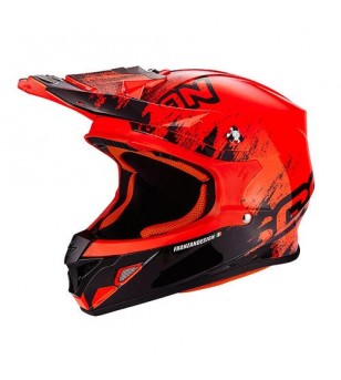 Casque Scorpion VX-21 Air Mudirt Rouge fluo-Noir